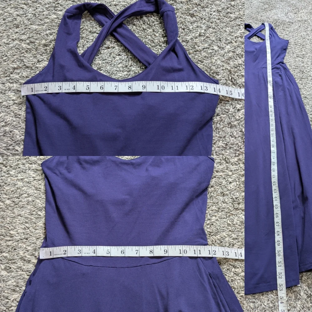 Pact Blue Cross Back Sleeveless Scoop Neck Summer Maxi Dress XS - Picture 9 of 9